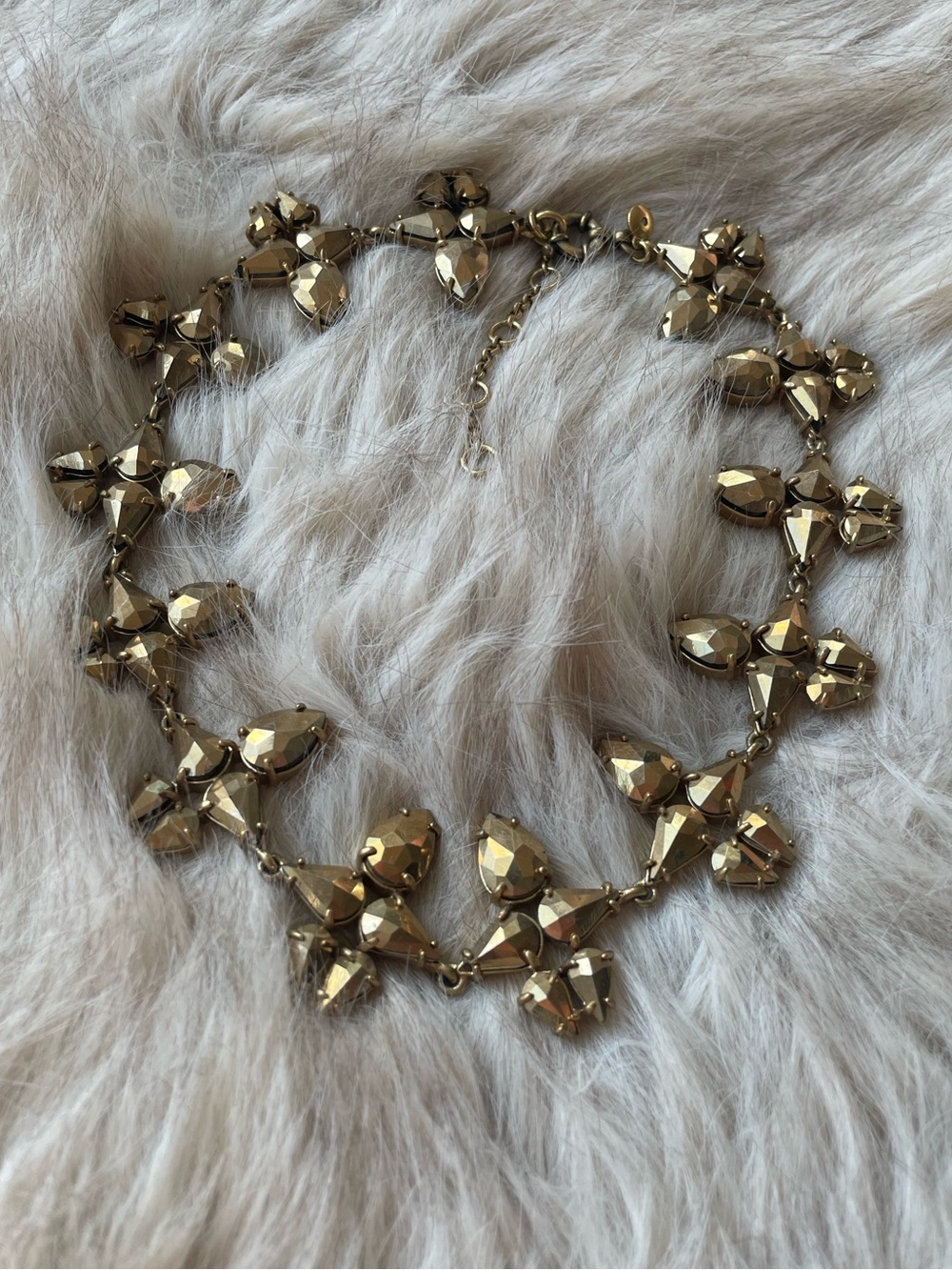 J. Crew Faceted Gold Teardrop Cluster Necklace